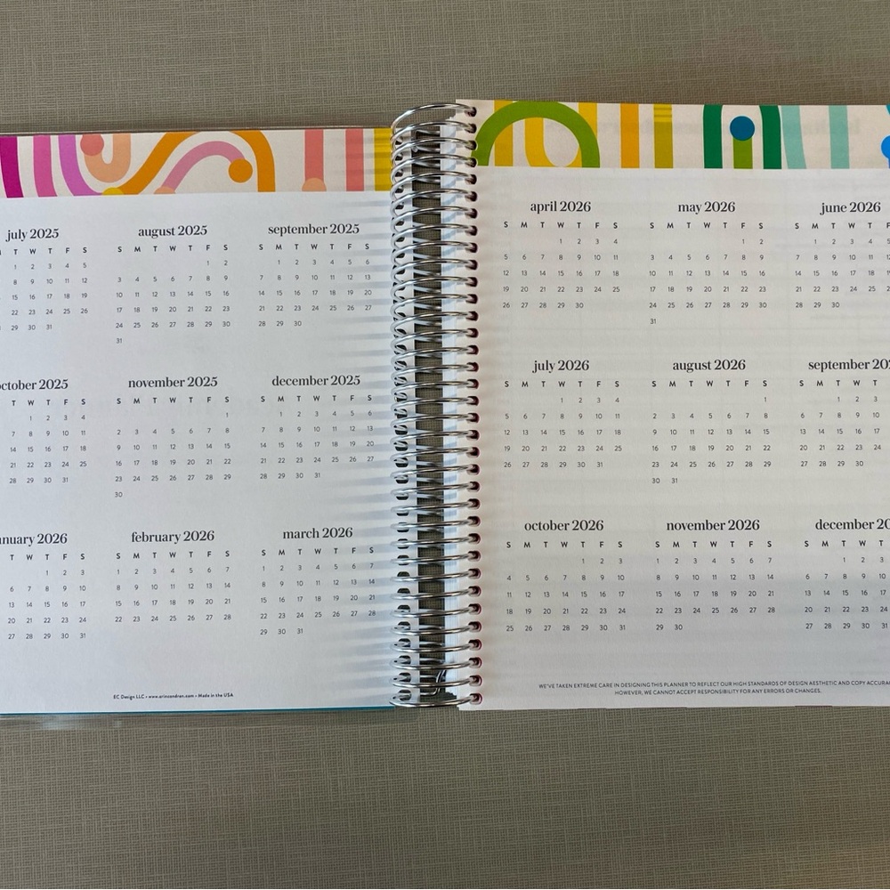 NEW Erin Condren academic vertical Planner with Colorful Tabs - Picture 2 of 11